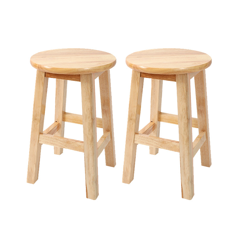 Solid Wood Bar Stool Backless Armless Counter Stool for Dining Room