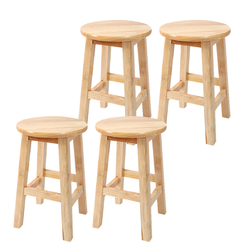 Solid Wood Bar Stool Backless Armless Counter Stool for Dining Room