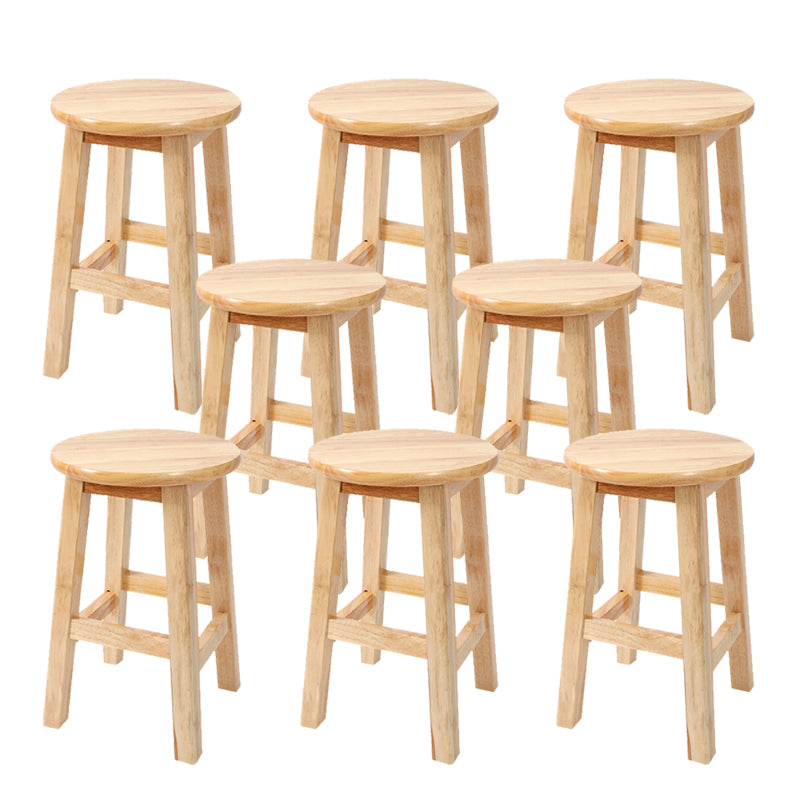 Solid Wood Bar Stool Backless Armless Counter Stool for Dining Room