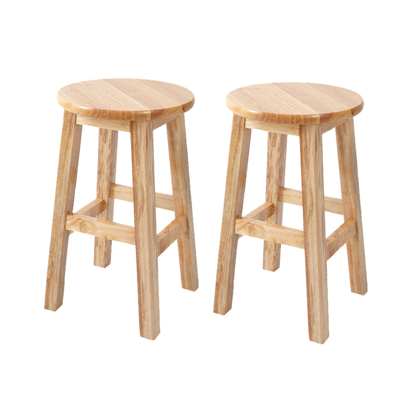 Solid Wood Bar Stool Backless Armless Counter Stool for Dining Room