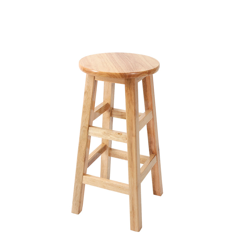 Solid Wood Bar Stool Backless Armless Counter Stool for Dining Room
