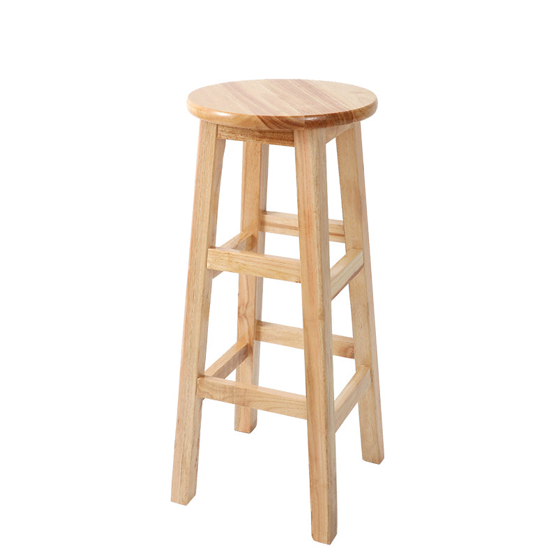 Solid Wood Bar Stool Backless Armless Counter Stool for Dining Room
