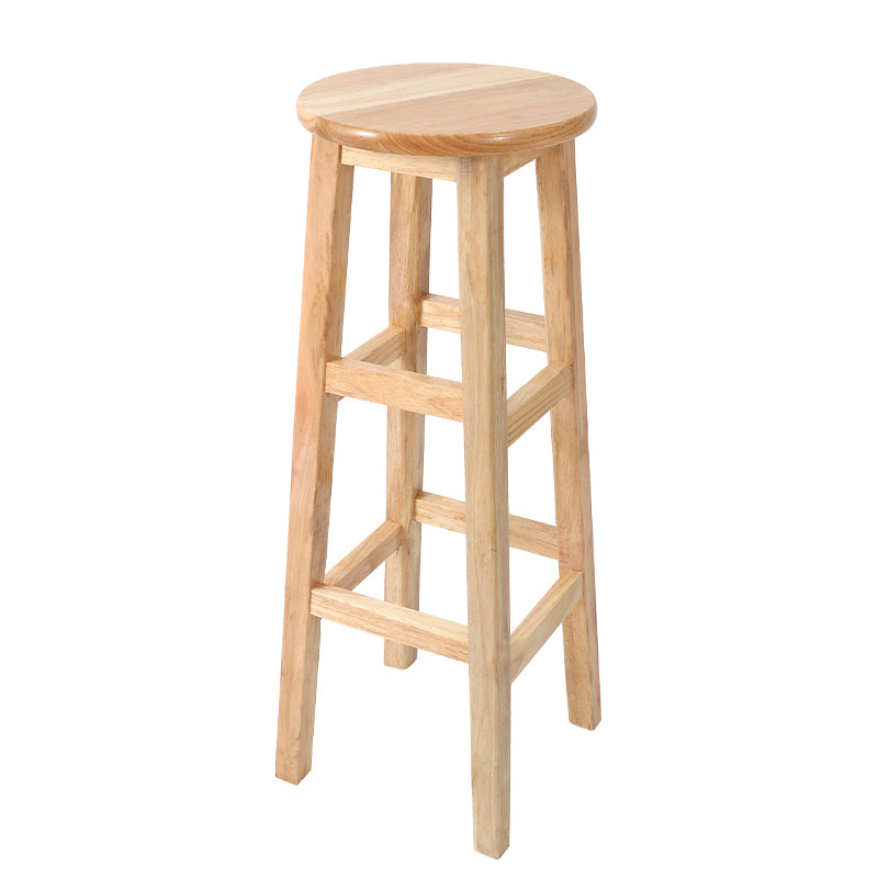 Solid Wood Bar Stool Backless Armless Counter Stool for Dining Room