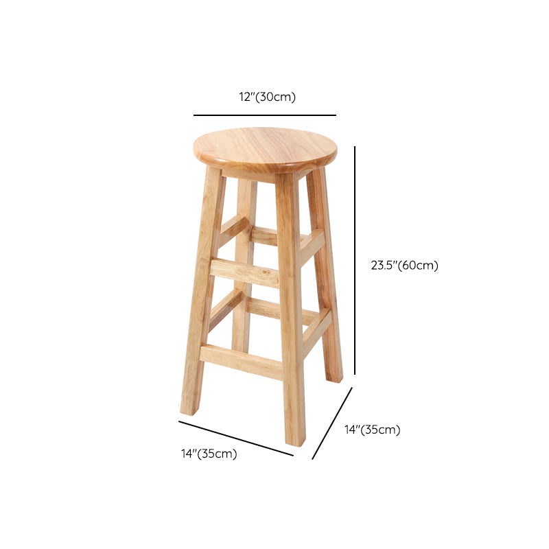 Solid Wood Bar Stool Backless Armless Counter Stool for Dining Room