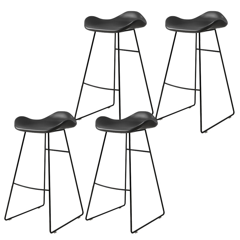 Backless Metal Indoor Counter & Bar Stools Industrial Stools with Black Frame