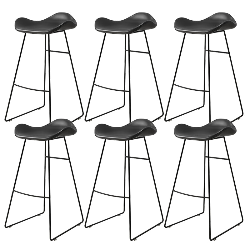 Backless Metal Indoor Counter & Bar Stools Industrial Stools with Black Frame