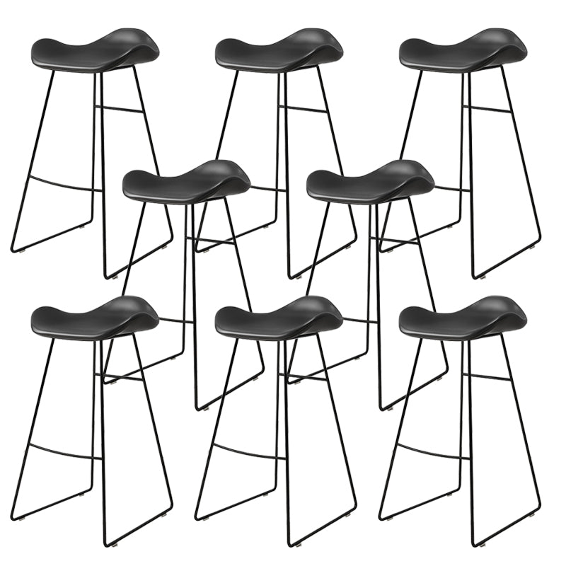 Backless Metal Indoor Counter & Bar Stools Industrial Stools with Black Frame