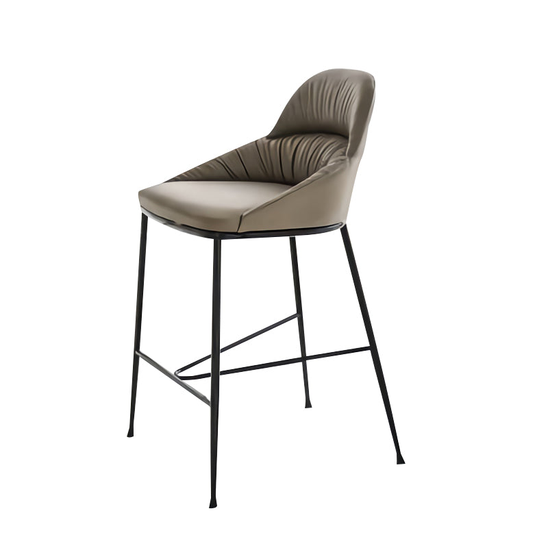 Matte Finish Faux Leather Stools Contemporary Indoor Bar Stools