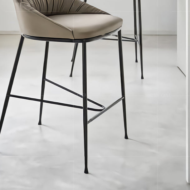 Matte Finish Faux Leather Stools Contemporary Indoor Bar Stools