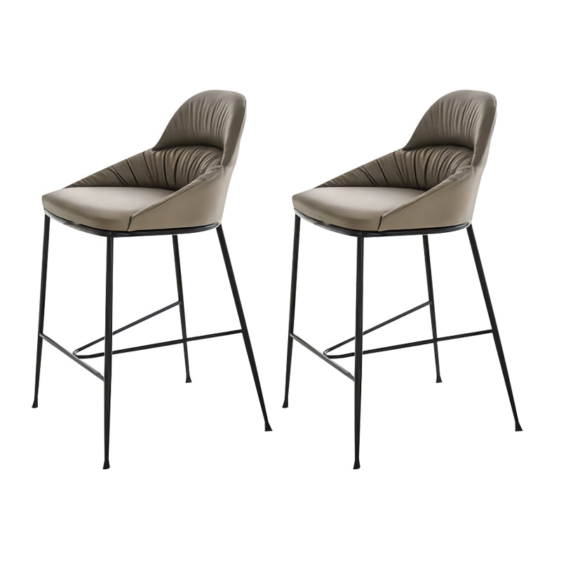 Matte Finish Faux Leather Stools Contemporary Indoor Bar Stools