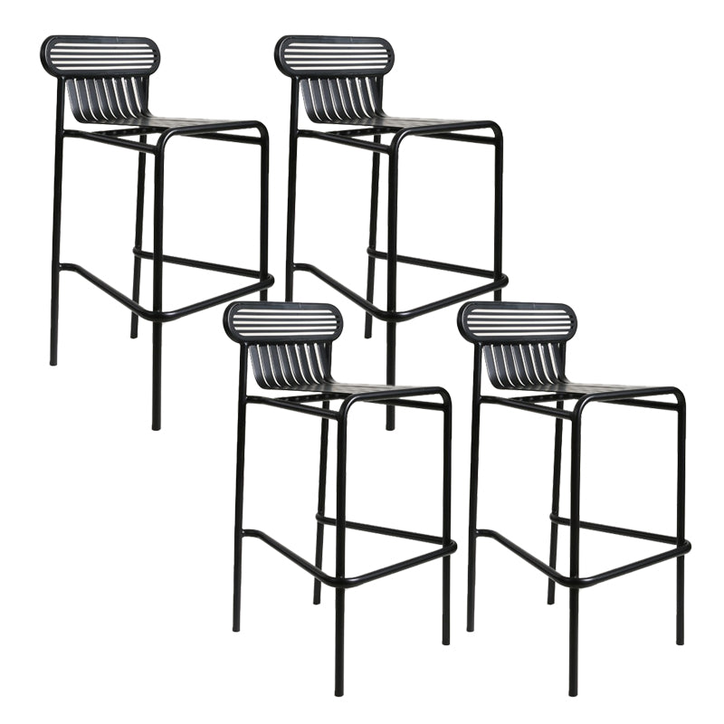 Metallic Finish Indoor Stools Industrial Style Metal Bar Stools