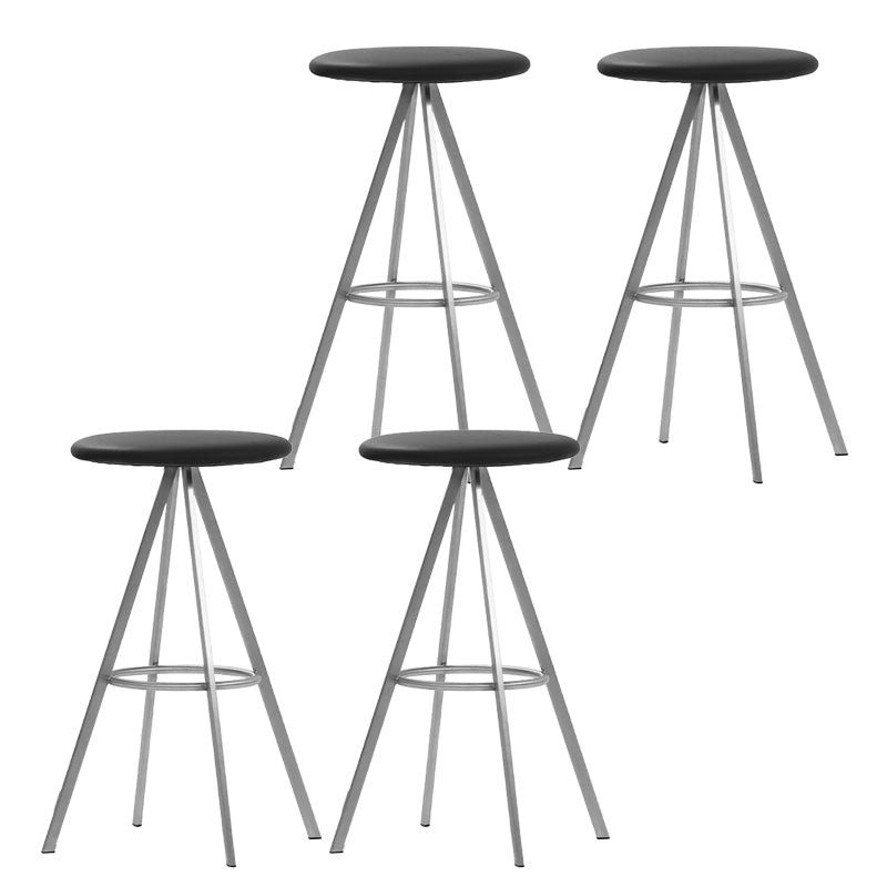 Backless Metal Counter & Bar Stools Modern Indoor Stools with Chrome Frame