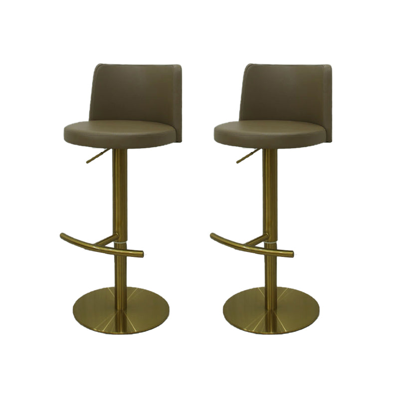 Industrial Adjustable Height Bar Stools Matte Finish Faux Leather Stools