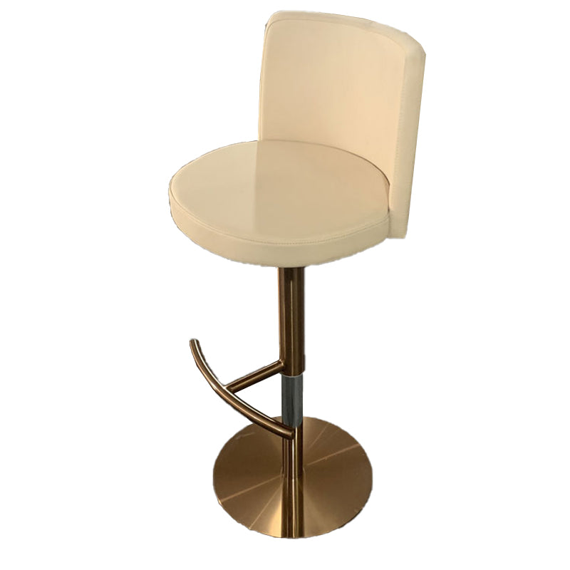 Industrial Adjustable Height Bar Stools Matte Finish Faux Leather Stools