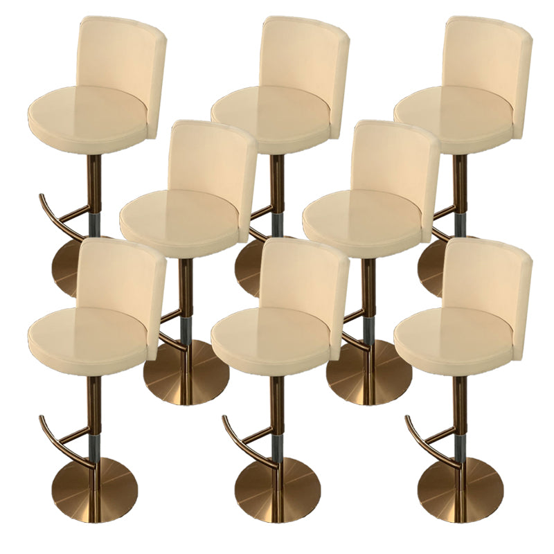 Industrial Adjustable Height Bar Stools Matte Finish Faux Leather Stools