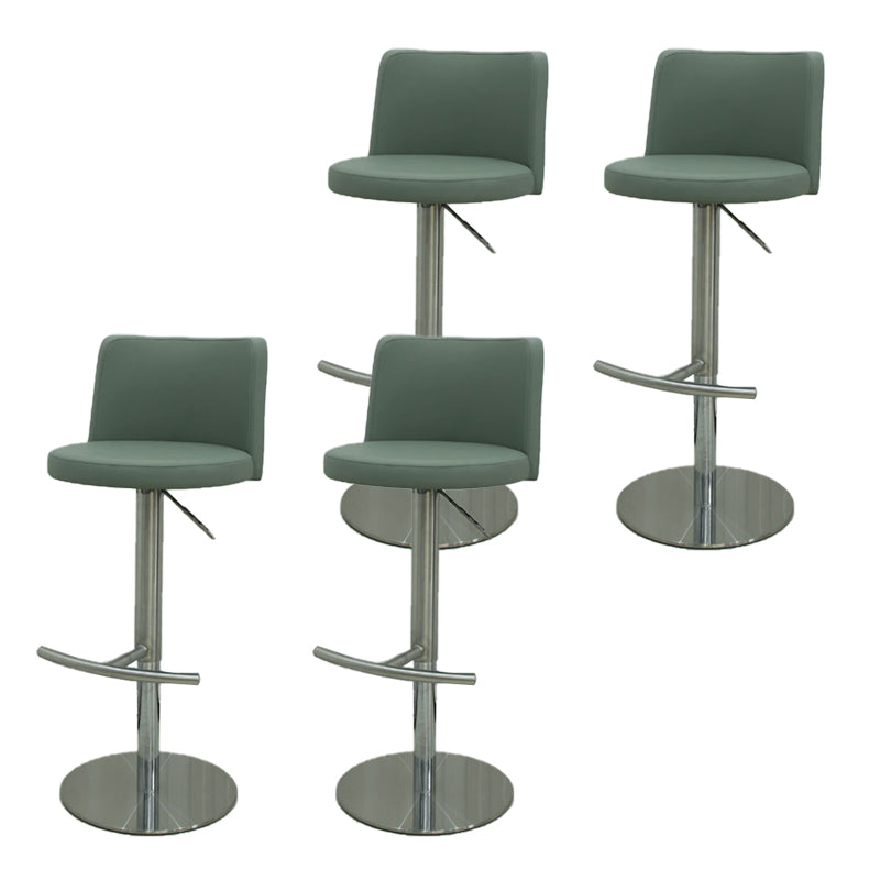 Industrial Adjustable Height Bar Stools Matte Finish Faux Leather Stools