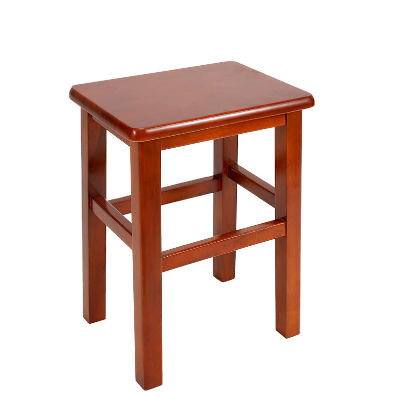 Solid Wood Bar Stool Backless Footrest Counter Stool for Home Use