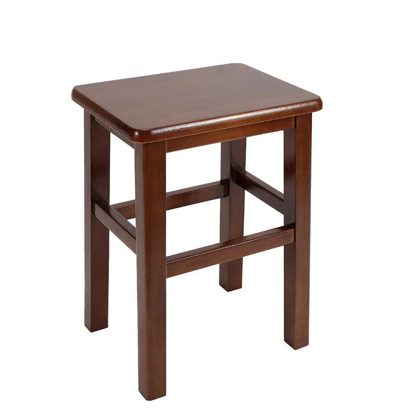 Solid Wood Bar Stool Backless Footrest Counter Stool for Home Use