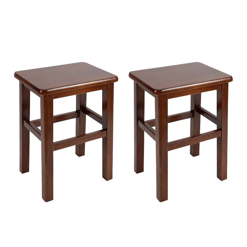 Solid Wood Bar Stool Backless Footrest Counter Stool for Home Use