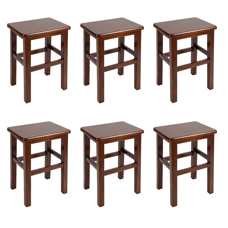 Solid Wood Bar Stool Backless Footrest Counter Stool for Home Use