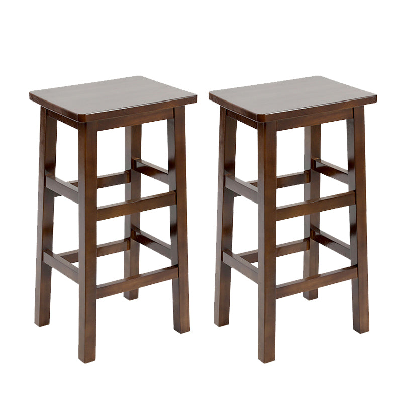 Solid Wood Bar Stool Backless Footrest Counter Stool for Home Use