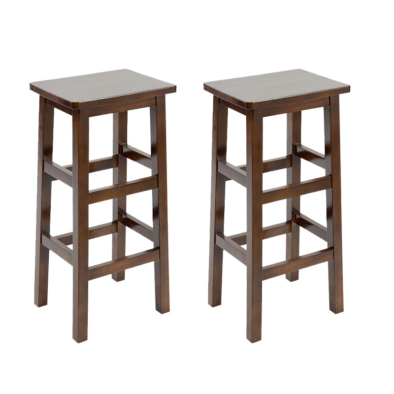 Solid Wood Bar Stool Backless Footrest Counter Stool for Home Use