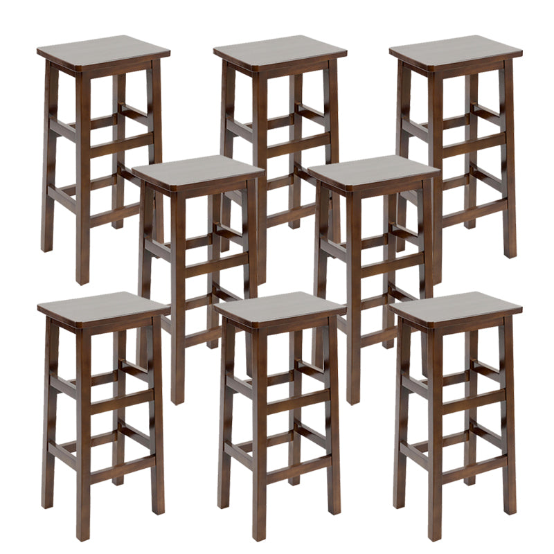 Solid Wood Bar Stool Backless Footrest Counter Stool for Home Use