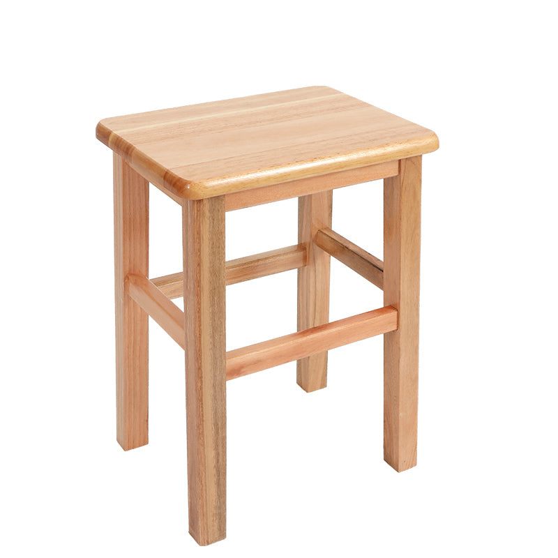 Solid Wood Bar Stool Backless Footrest Counter Stool for Home Use