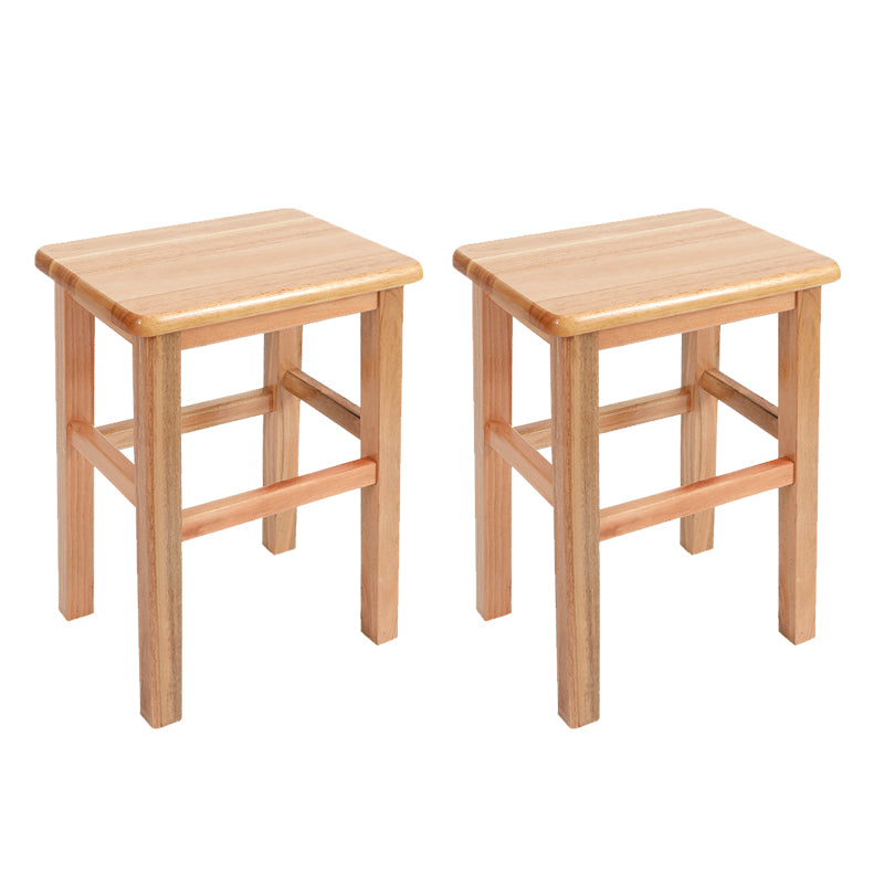 Solid Wood Bar Stool Backless Footrest Counter Stool for Home Use