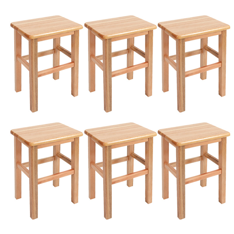 Solid Wood Bar Stool Backless Footrest Counter Stool for Home Use