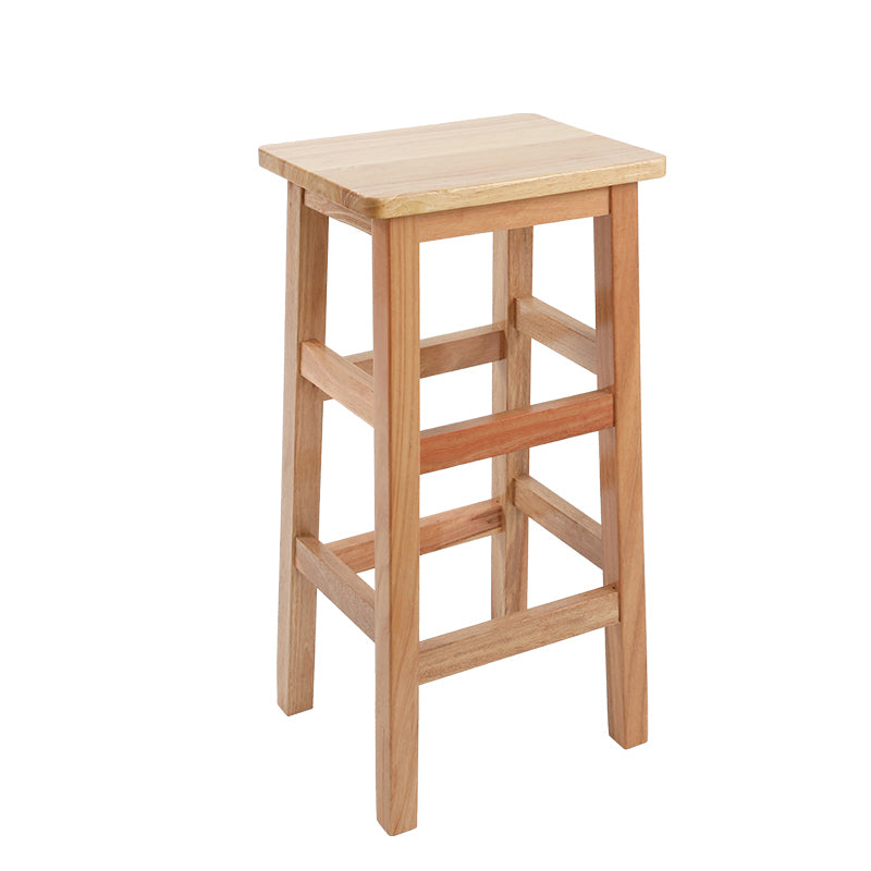 Solid Wood Bar Stool Backless Footrest Counter Stool for Home Use