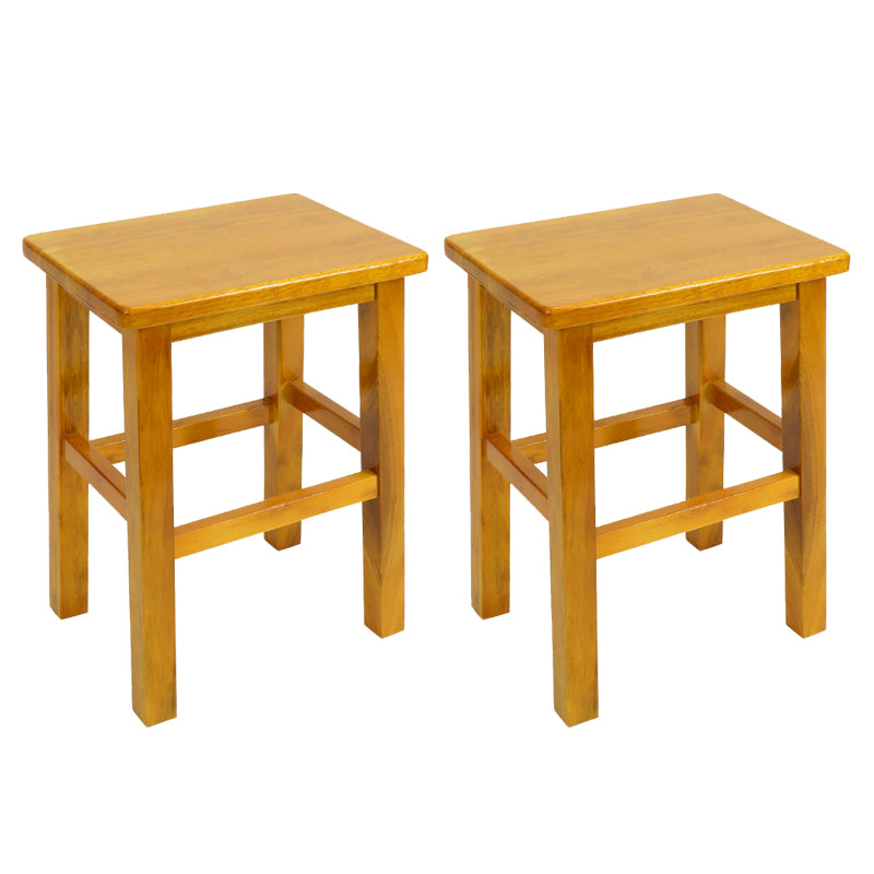 Solid Wood Bar Stool Backless Footrest Counter Stool for Home Use