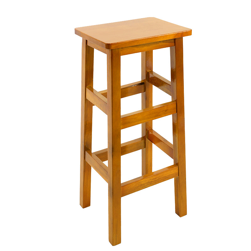 Solid Wood Bar Stool Backless Footrest Counter Stool for Home Use
