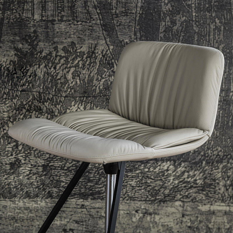 Industrial Adjustable Bar Stools Beige Faux Leather Stools for Home