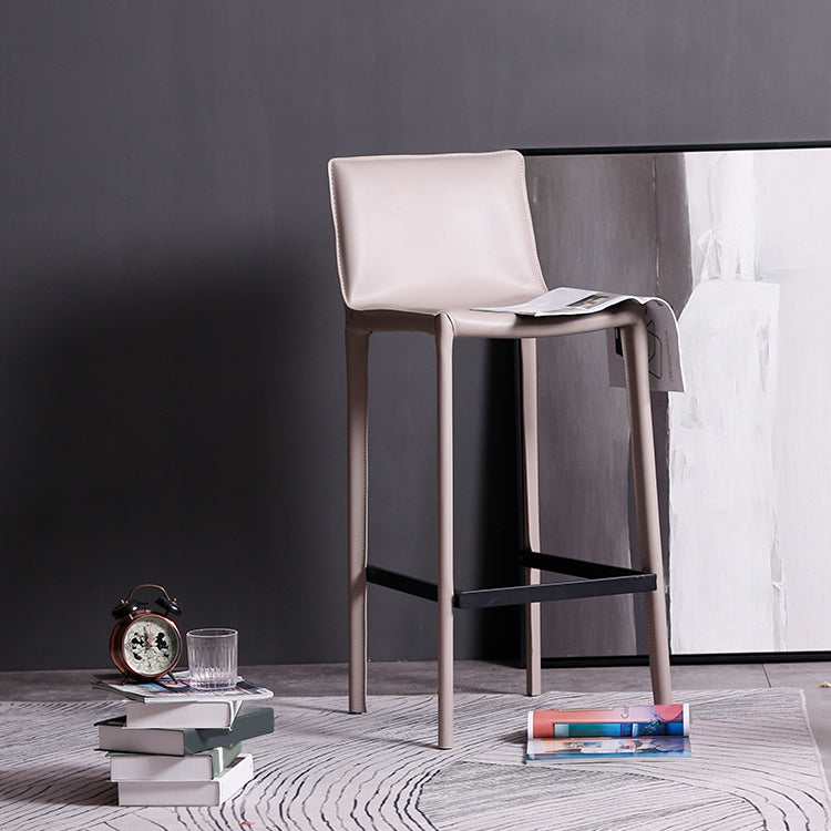 Glam Indoor Stools with Leather Legs Matte Finish Faux Leather Counter & Bar Stools