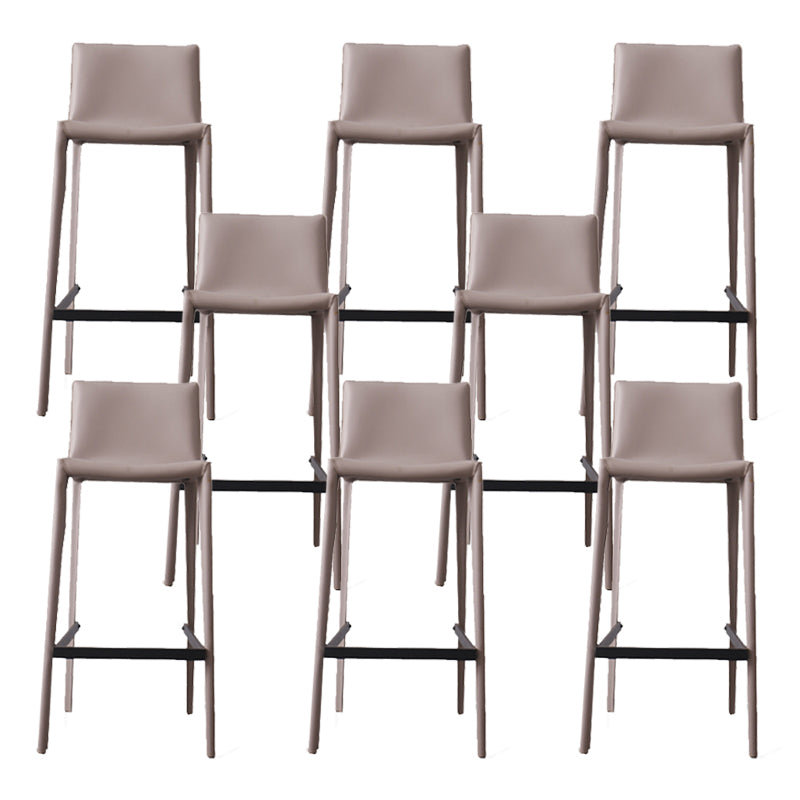 Glam Indoor Stools with Leather Legs Matte Finish Faux Leather Counter & Bar Stools