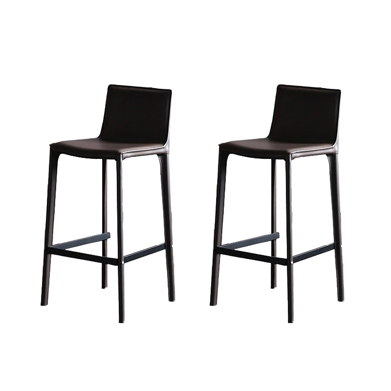 Glam Indoor Stools with Leather Legs Matte Finish Faux Leather Counter & Bar Stools