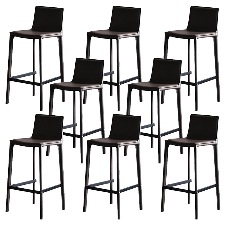 Glam Indoor Stools with Leather Legs Matte Finish Faux Leather Counter & Bar Stools
