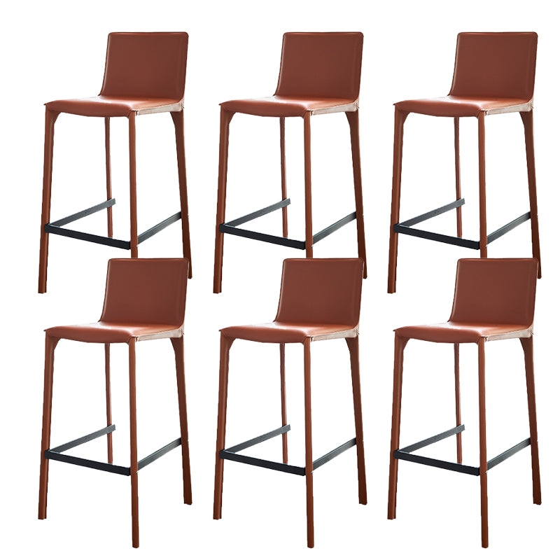 Glam Indoor Stools with Leather Legs Matte Finish Faux Leather Counter & Bar Stools