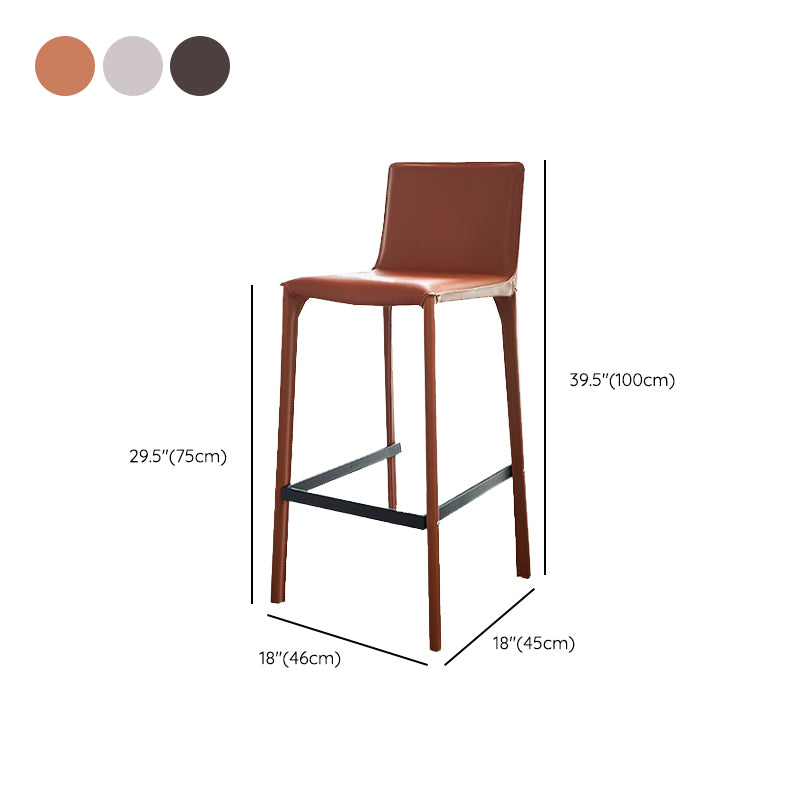 Glam Indoor Stools with Leather Legs Matte Finish Faux Leather Counter & Bar Stools