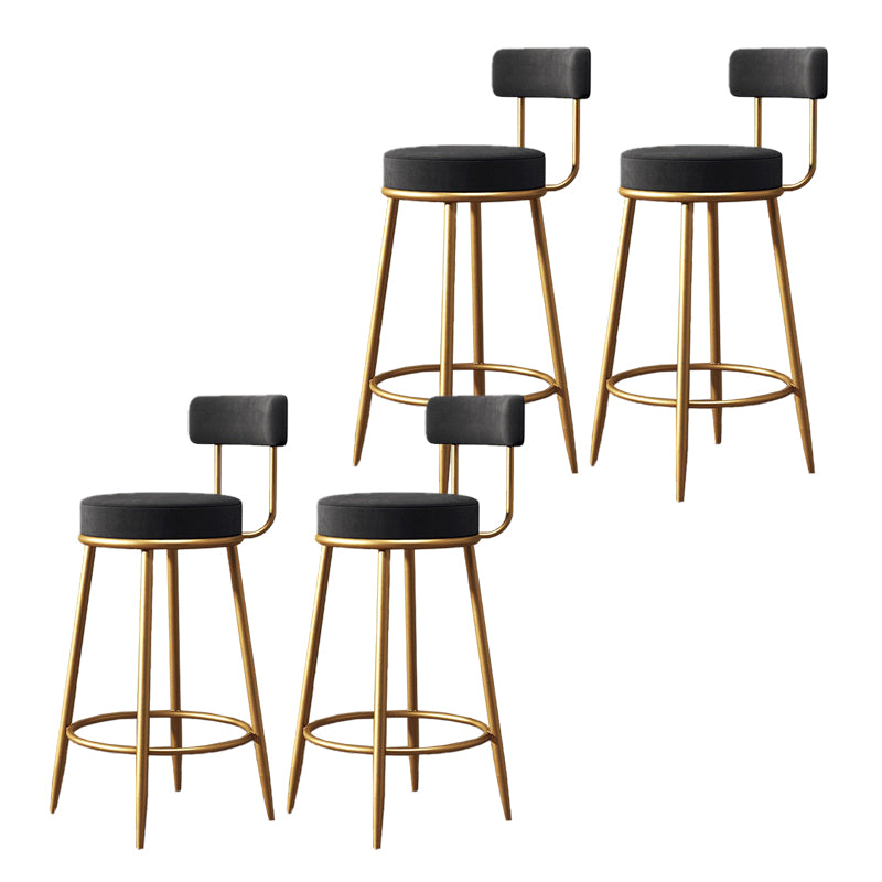 Industrial Velvet Counter & Bar Stools Matte Finish Indoor Stools