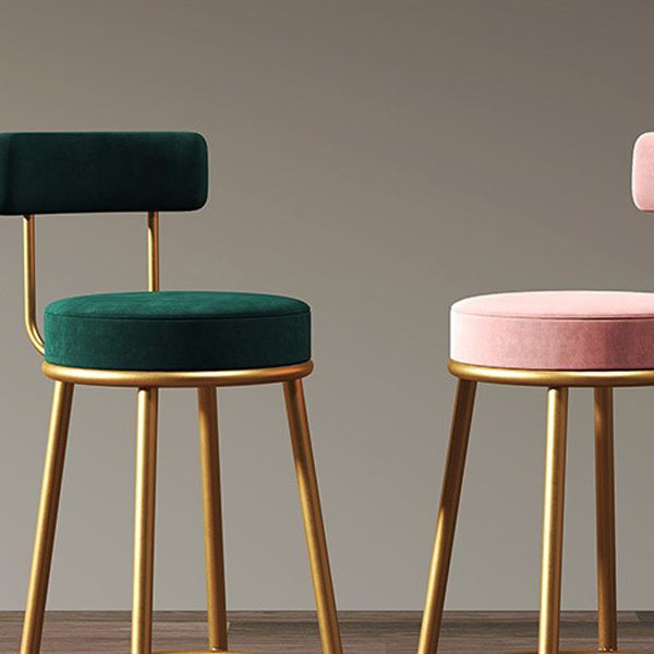 Industrial Velvet Counter & Bar Stools Matte Finish Indoor Stools