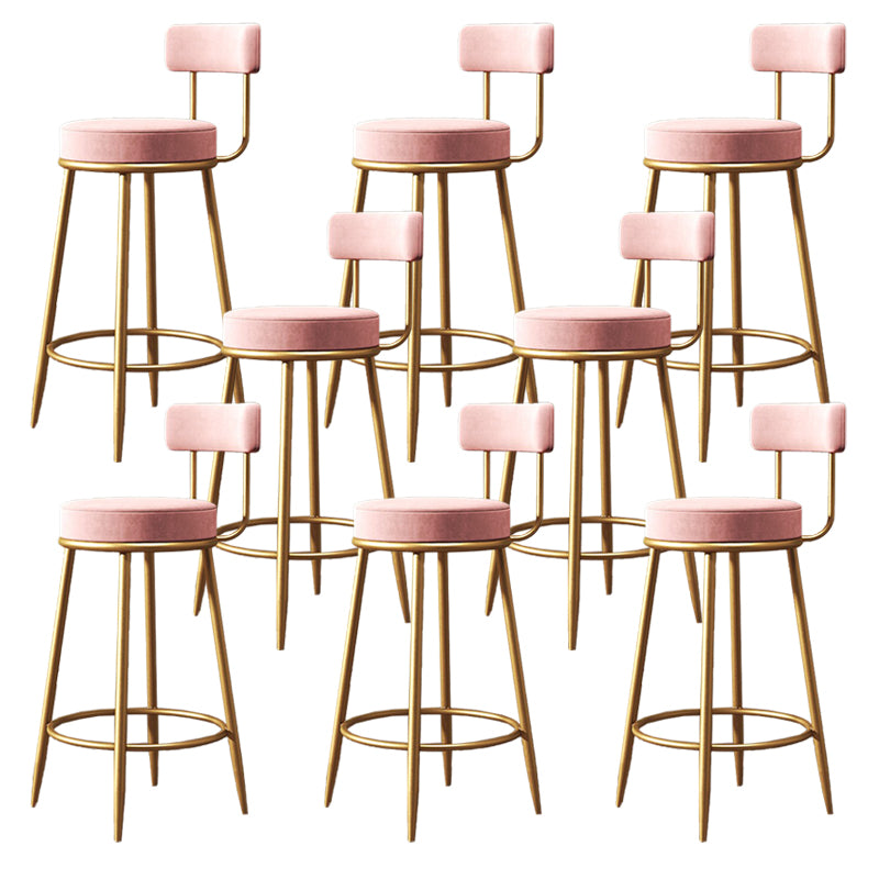 Industrial Velvet Counter & Bar Stools Matte Finish Indoor Stools