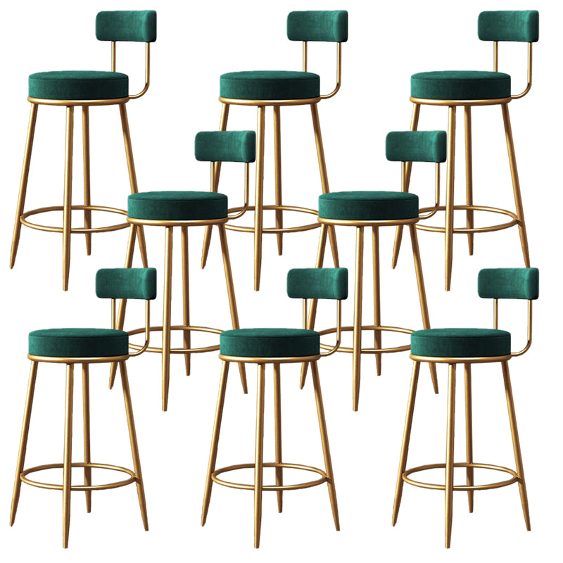 Industrial Velvet Counter & Bar Stools Matte Finish Indoor Stools