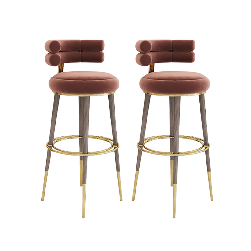 Glam Bar Stool Upholstered Backrest Counter Stool for Bristol