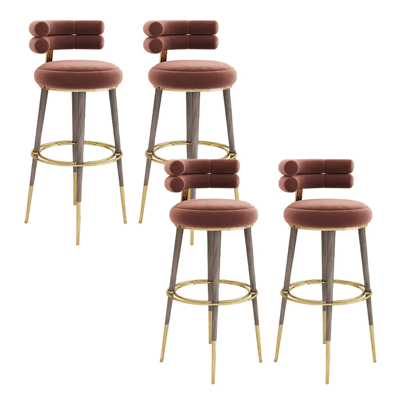 Glam Bar Stool Upholstered Backrest Counter Stool for Bristol