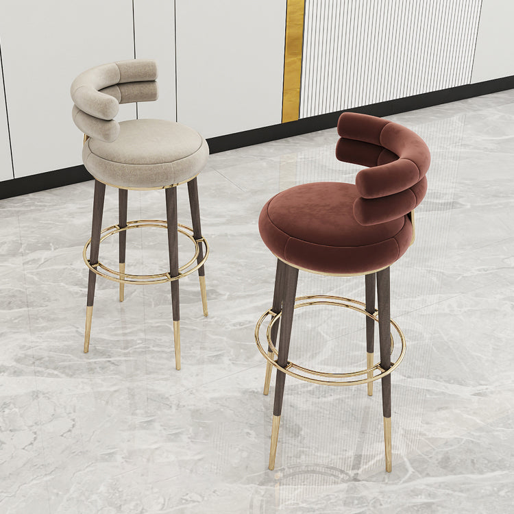 Glam Bar Stool Upholstered Backrest Counter Stool for Bristol