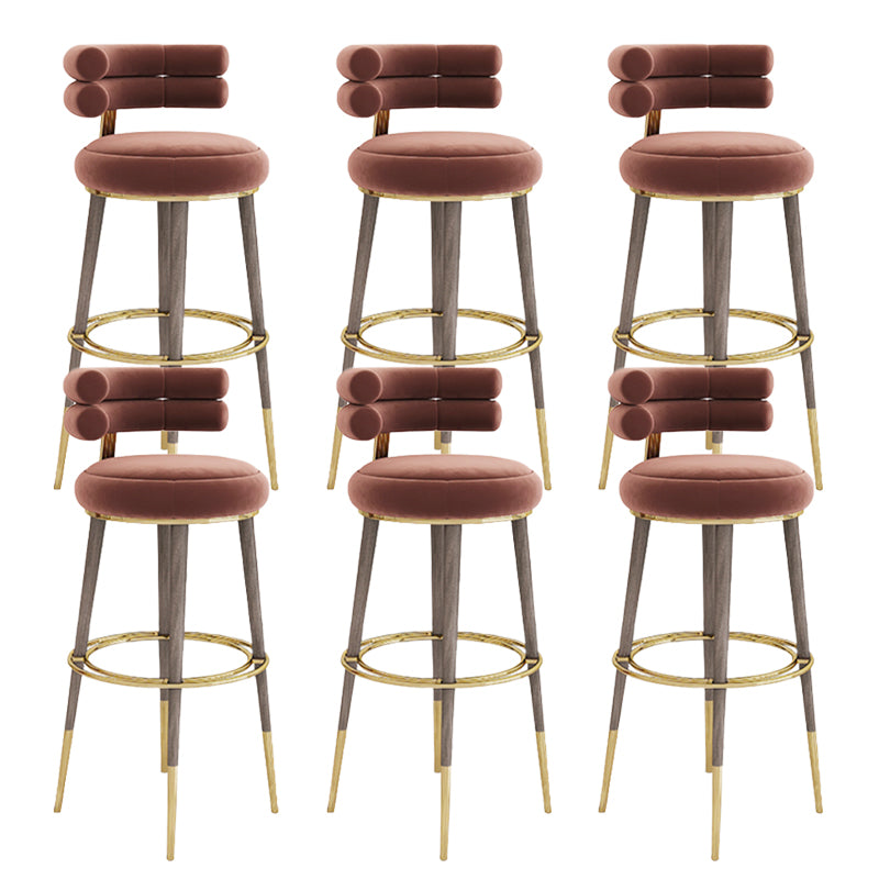 Glam Bar Stool Upholstered Backrest Counter Stool for Bristol
