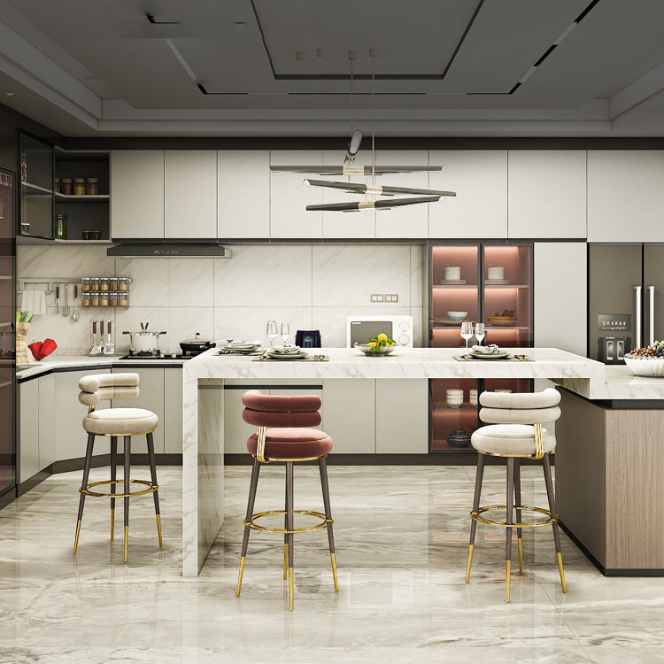 Glam Bar Stool Upholstered Backrest Counter Stool for Bristol