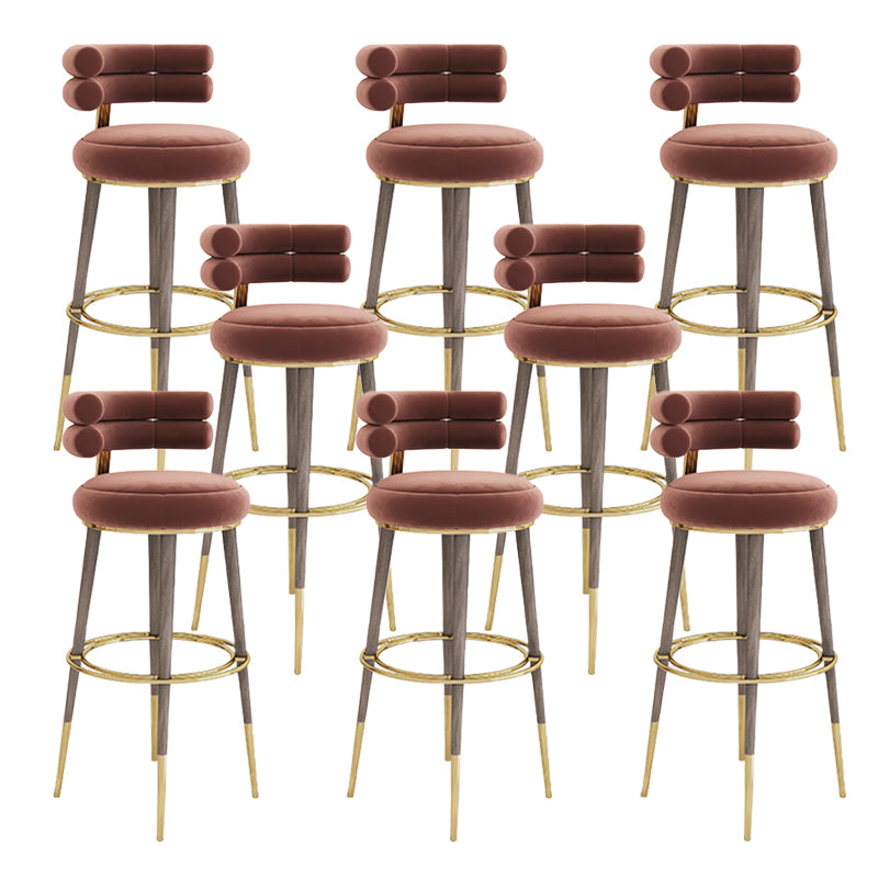 Glam Bar Stool Upholstered Backrest Counter Stool for Bristol